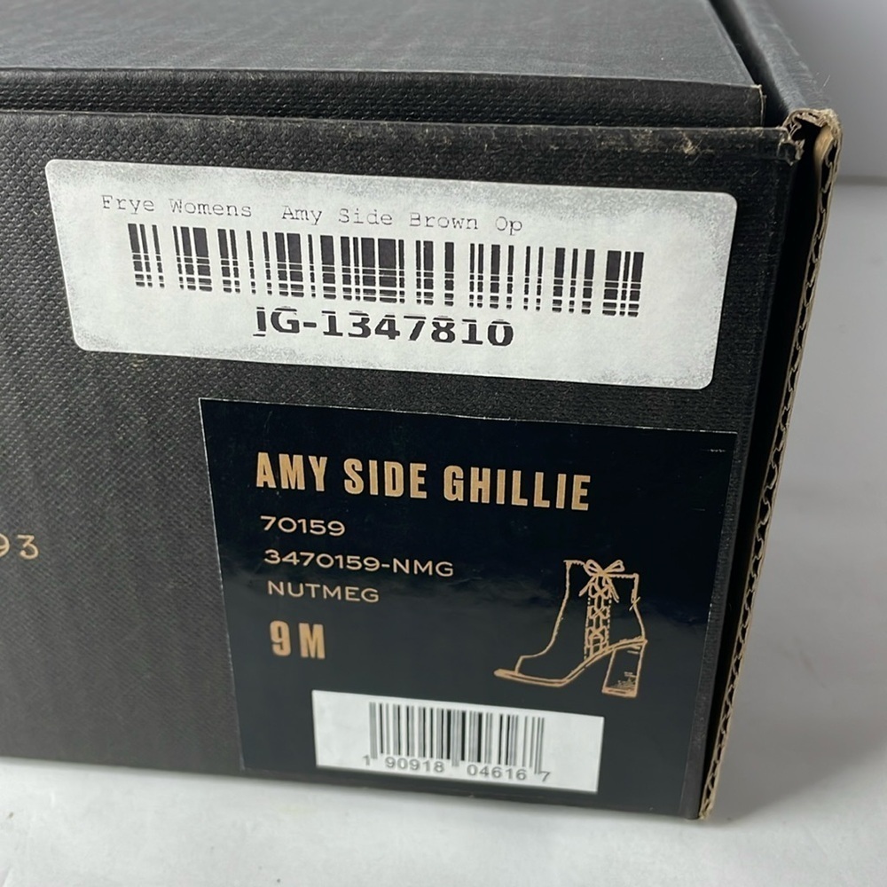 NEW Frye Amy Side Ghillie Open Toe Ankle Boots 9 - Picture 10 of 10